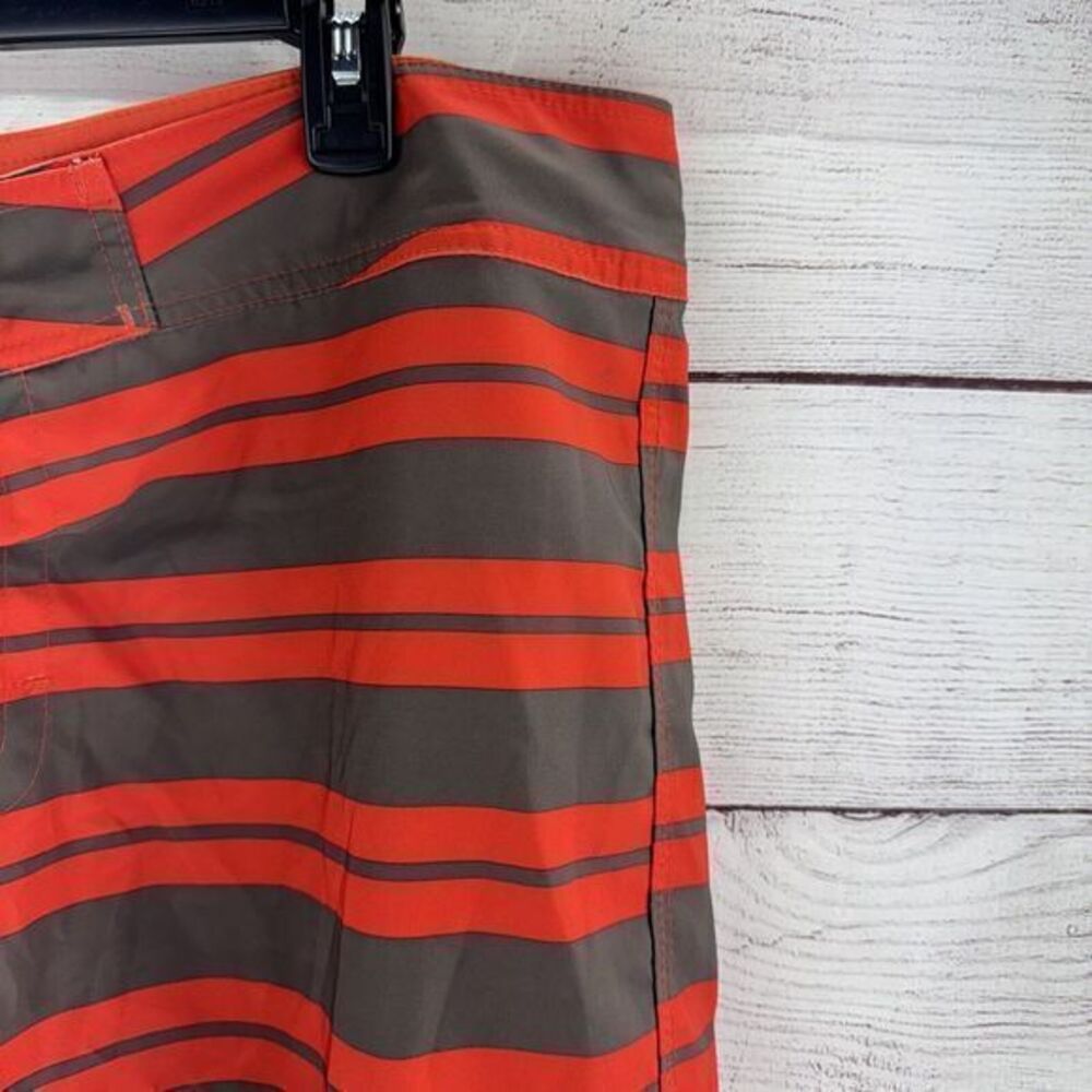 The North Face Brown and Orange Stripped Board Shorts Swim Trunks, Men’s Size 38 - Picture 3 of 8